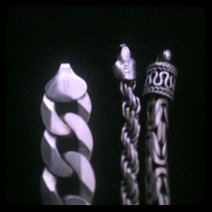 925 sterling 2 chains 1 bracelet  9”- 36”